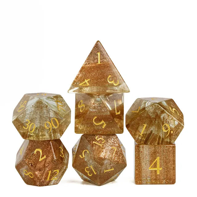 Blonde Hair Gemstone Dice RPG Set