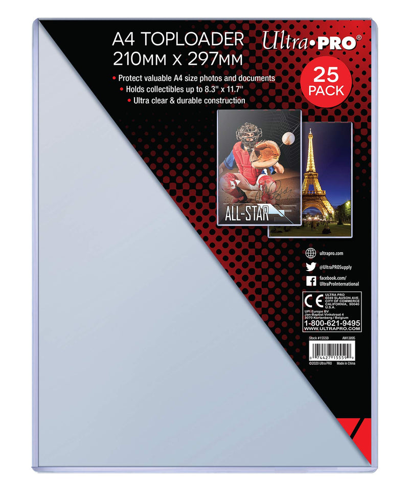 Ultra PRO: Toploader A4 - Clear (8.3" x 11.7" / 25ct)