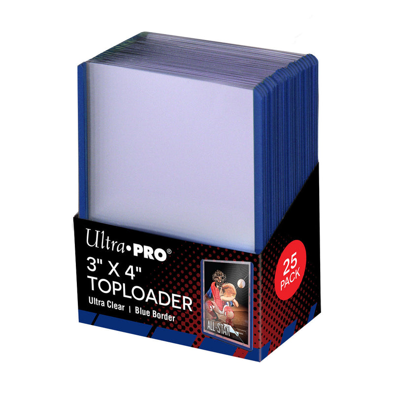 Ultra PRO: Toploader - 3" x 4" (25ct - Blue Border) (4-Pack)