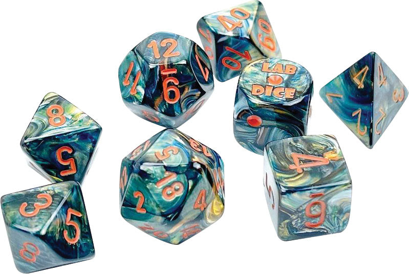 Lab Dice 5 Lustrous: Poly Alpestris/orange (7)